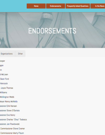 Endorsements listing