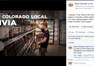 Interaction-generating, share-worthy content performs well for Keep Colorado Local.