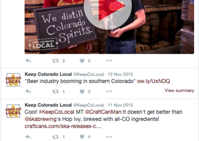 Keep Colorado Local used Twitter to promote partner events and interact with fans.
