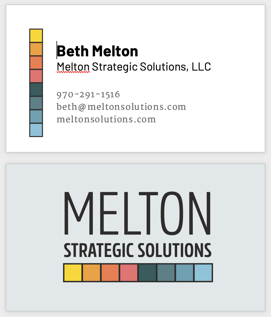 Melton business cards