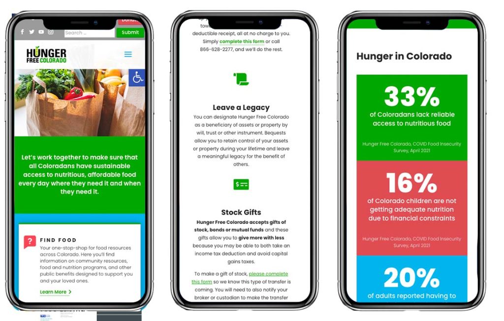 Hunger Free Colorado web mobile